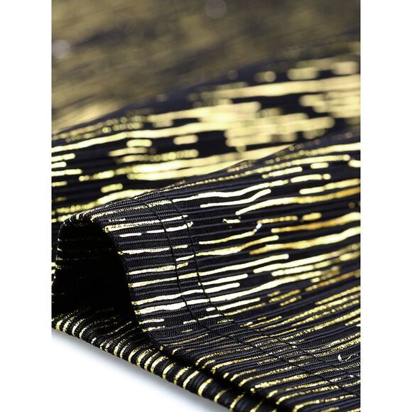 Sparkle Sequin Plus Size Cami Tops Metallic Glitter Tank Tops Black Gold - Picture 5 of 6